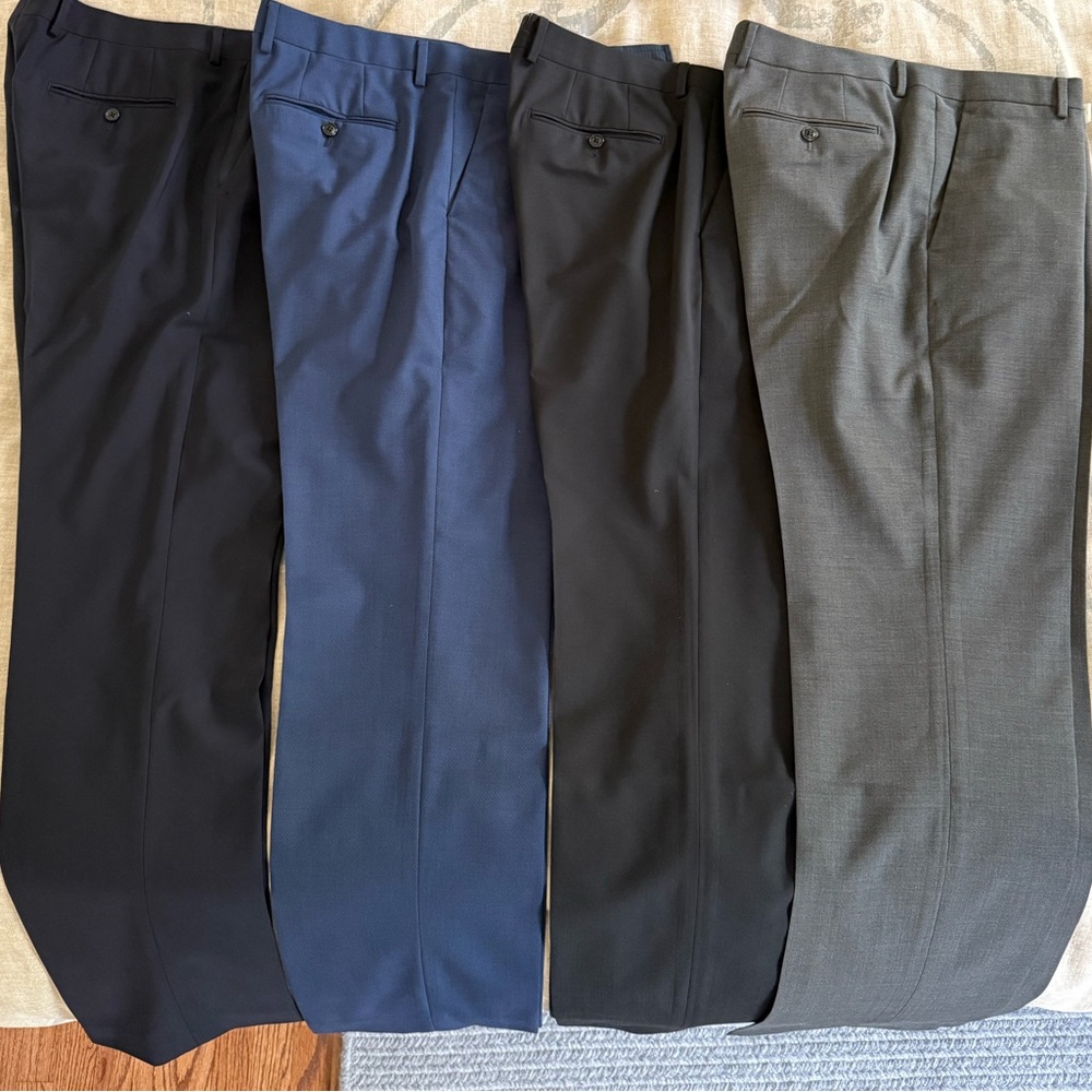 Set of 4 Bonobos Wool Dress Pants 33” x 32”